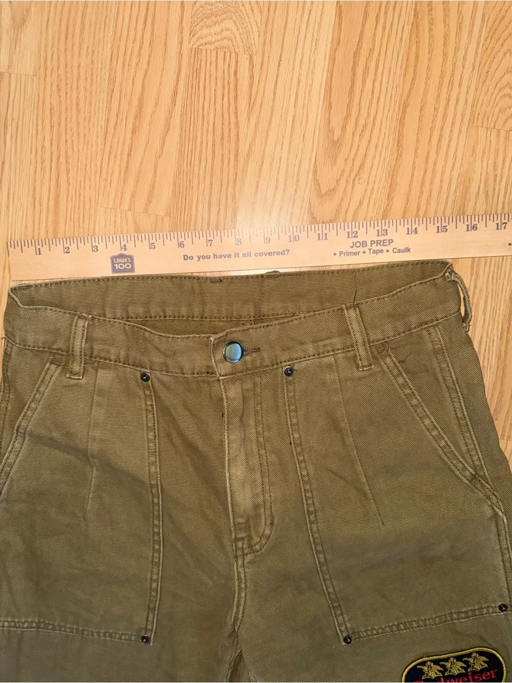 Budweiser PACSUN Carpenter Pants Mens 30x28 Canvas Brown Beer Logo Workwear